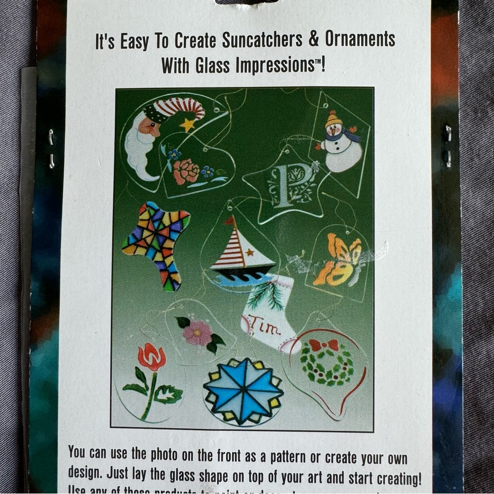 Two Sets of Darice Glass Impressions Sun Catcher or Ornament Kit Crafts Art - Picture 7 of 8